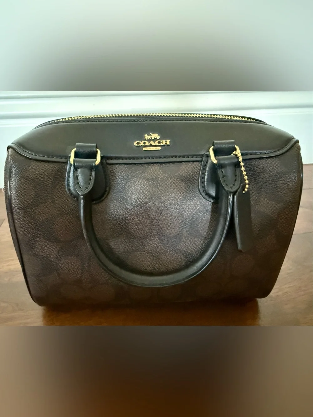 NWT Coach Mini Bennett Satchel Signature Canvas F32203 Brown Black